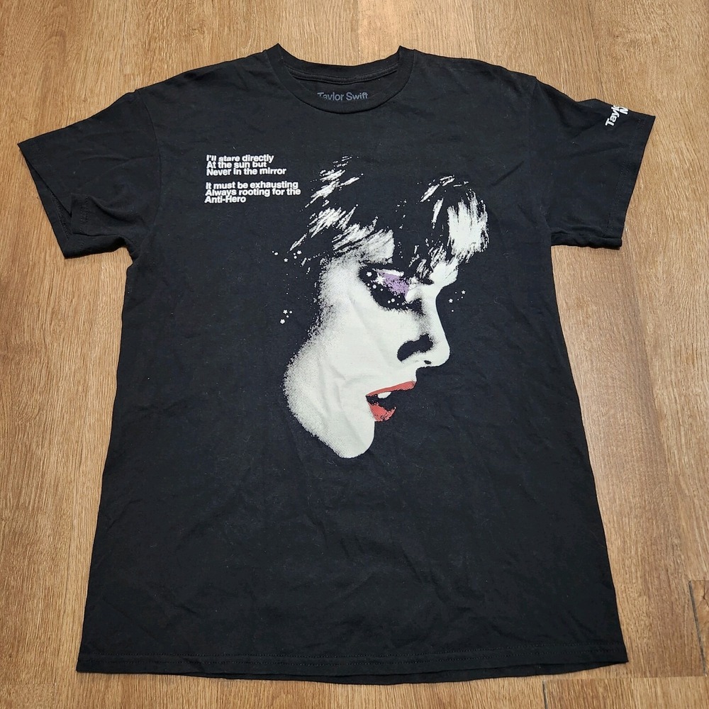 Taylor Swift Womens T- Shirt medium m midnights short sleeve anti-hero black